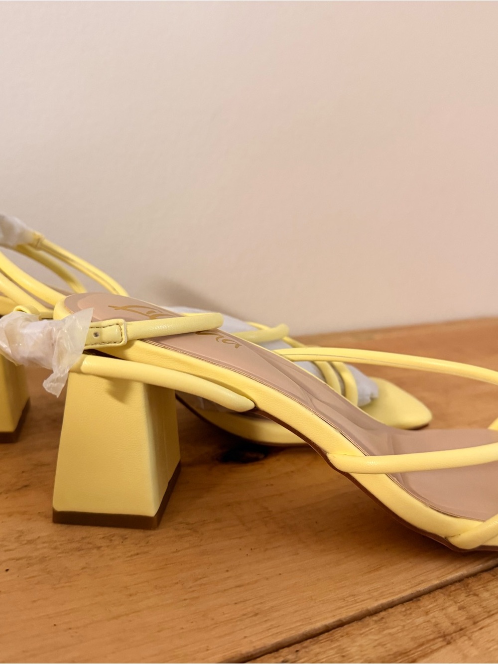 Liliana Yellow Strappy Block Heel Sandals